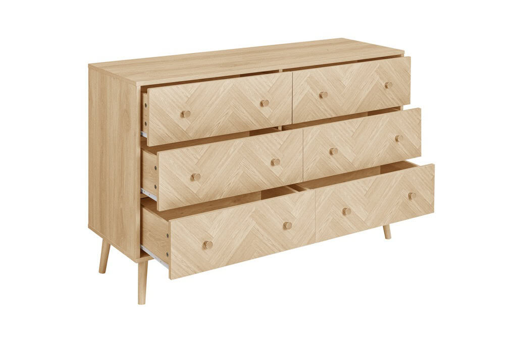 Herringford 6 Drawer Chest - Oak - Image 3