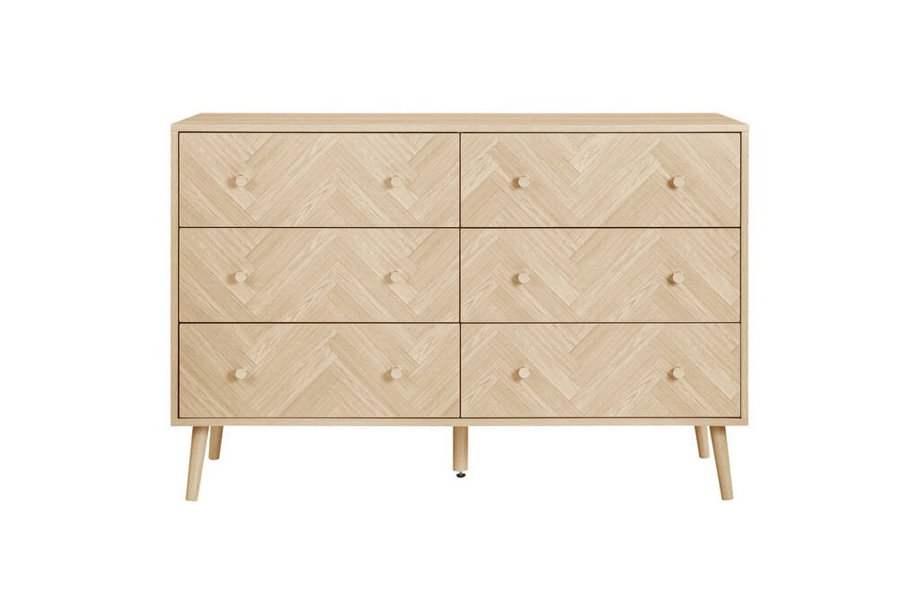 Herringford 6 Drawer Chest - Oak - Image 2