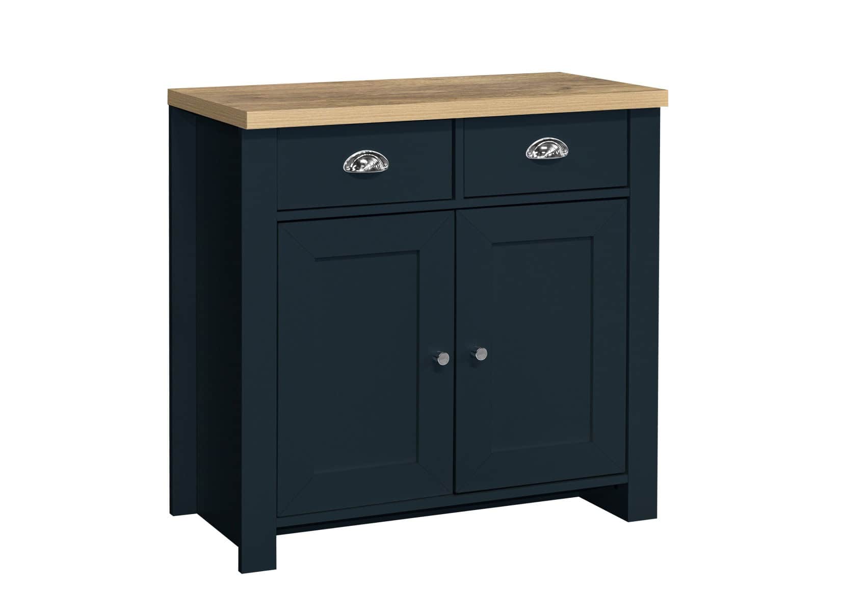 Highgate 2 Door 2 Drawer Sideboard - Navy & Oak - Image 5