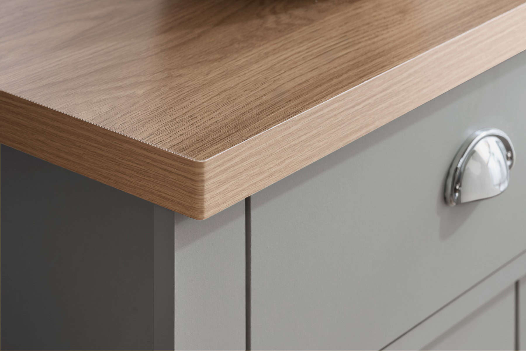 Highgate 2 Drawer Console Table - Grey & Oak - Image 2