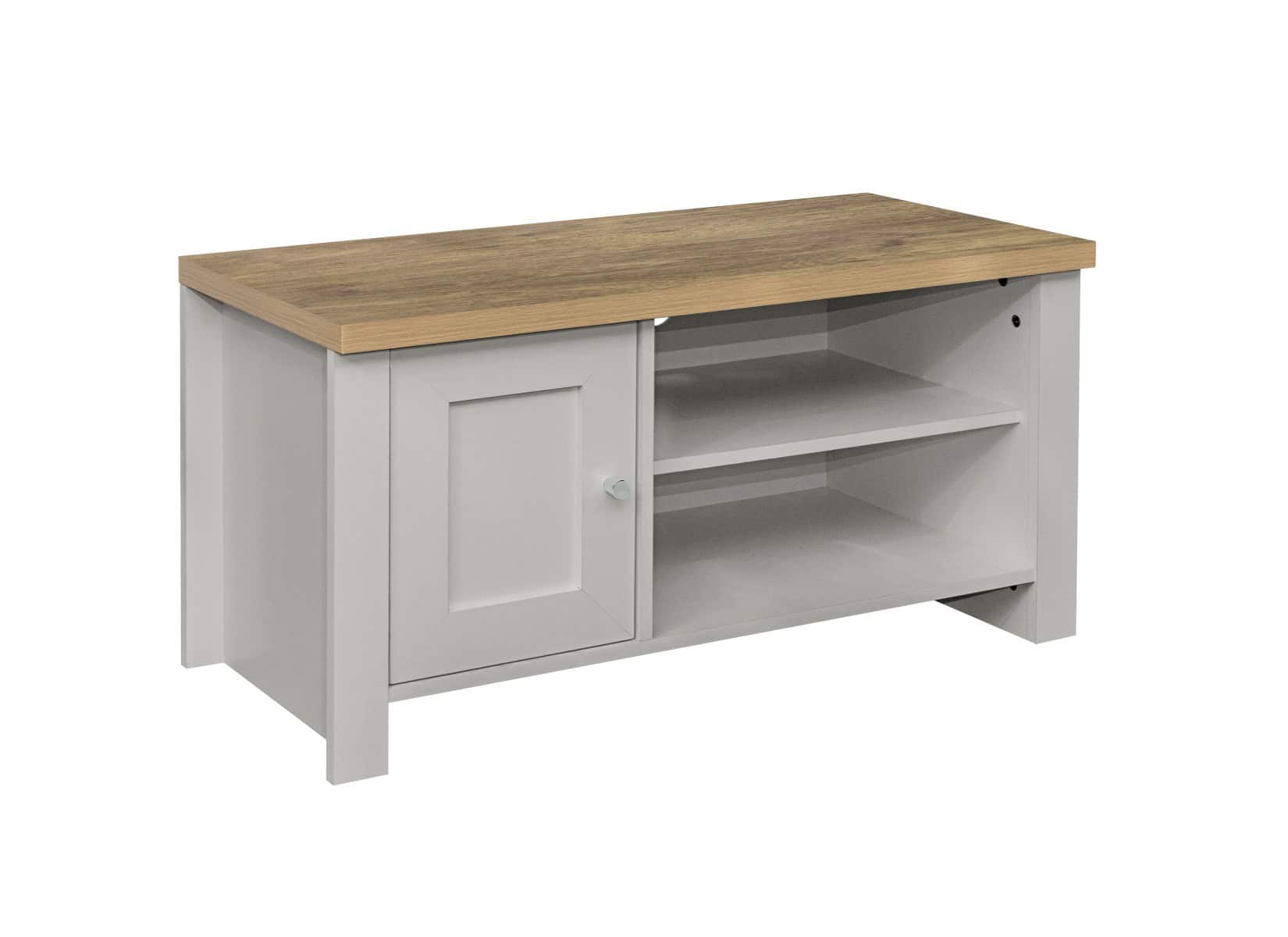 Highgate Small TV Unit - Grey & Oak - Image 4