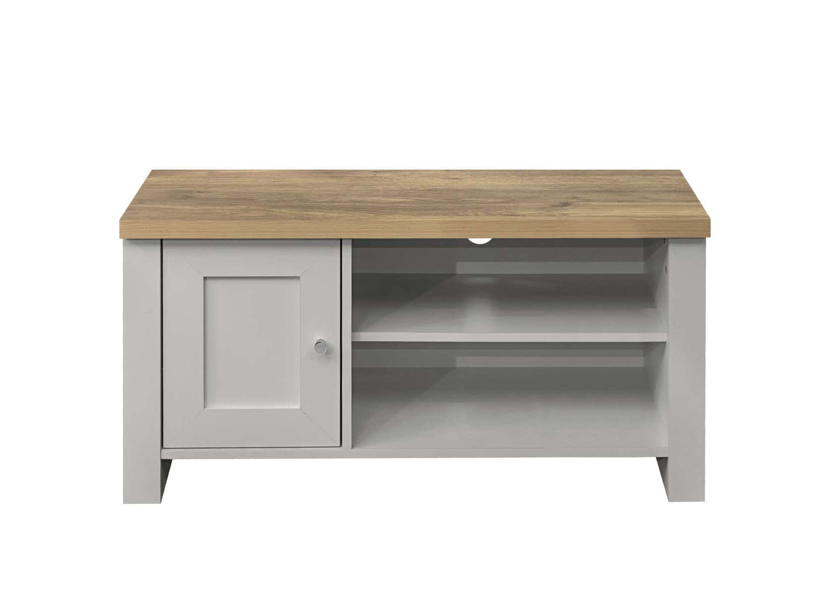 Highgate Small TV Unit - Grey & Oak - Image 5