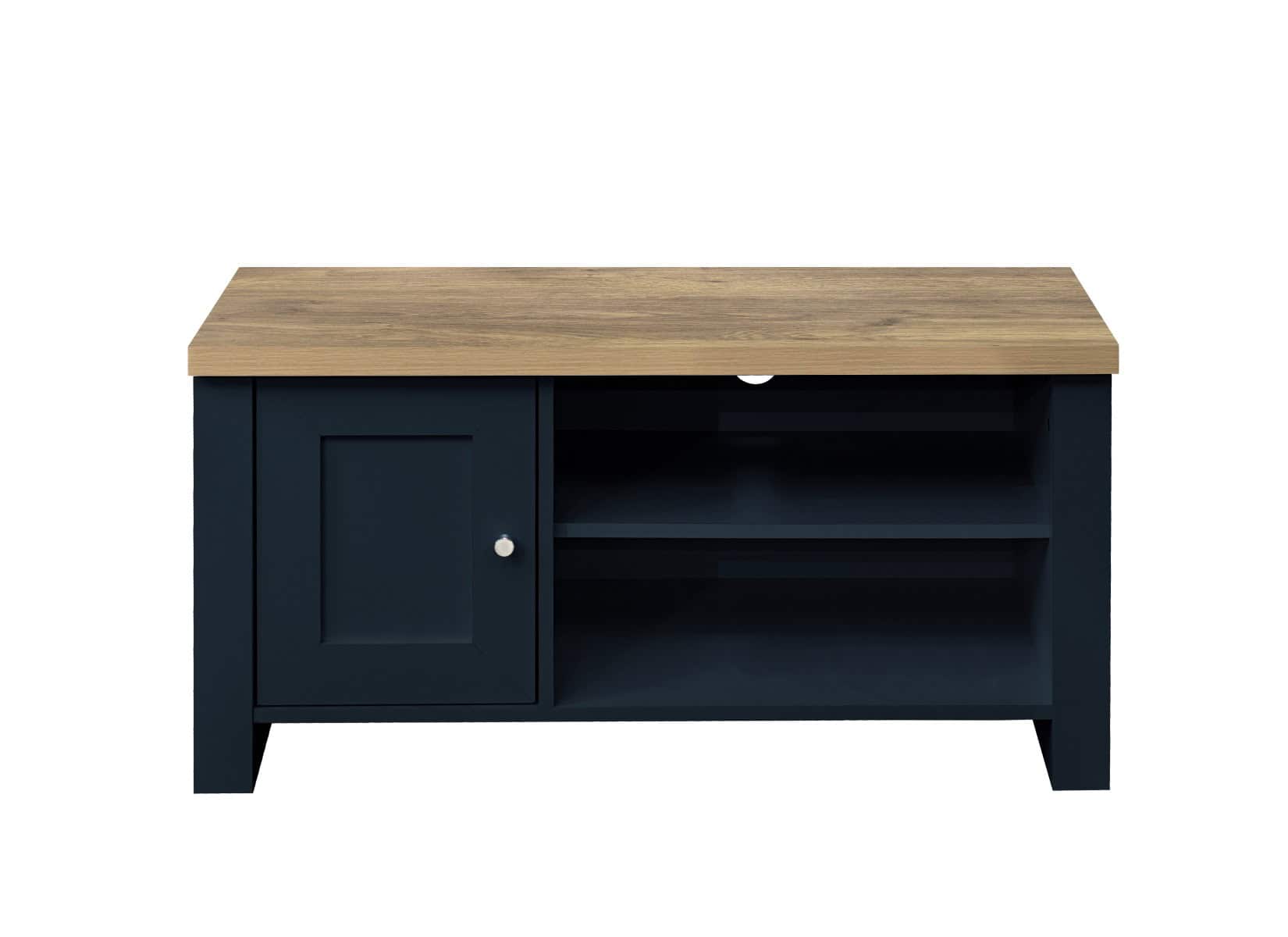 Highgate Small TV Unit - Navy & Oak - Image 5
