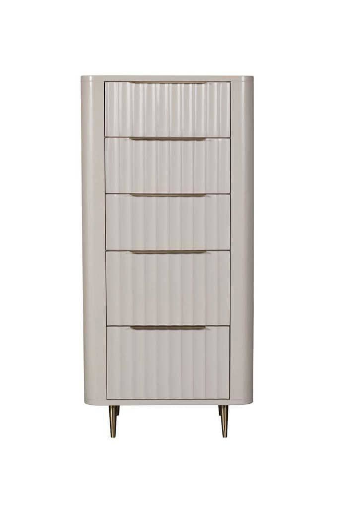Baker Furniture Lily 5 Drawer Tall Chest - Off-White - Image 3