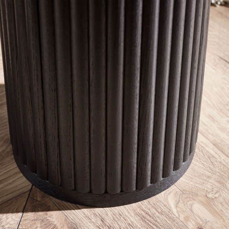 Louanne Fluted Drinks Table - Black - Image 3