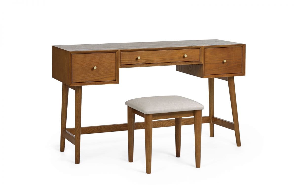 Lowell Dressing Table & Stool - Cherry Wood - Image 2