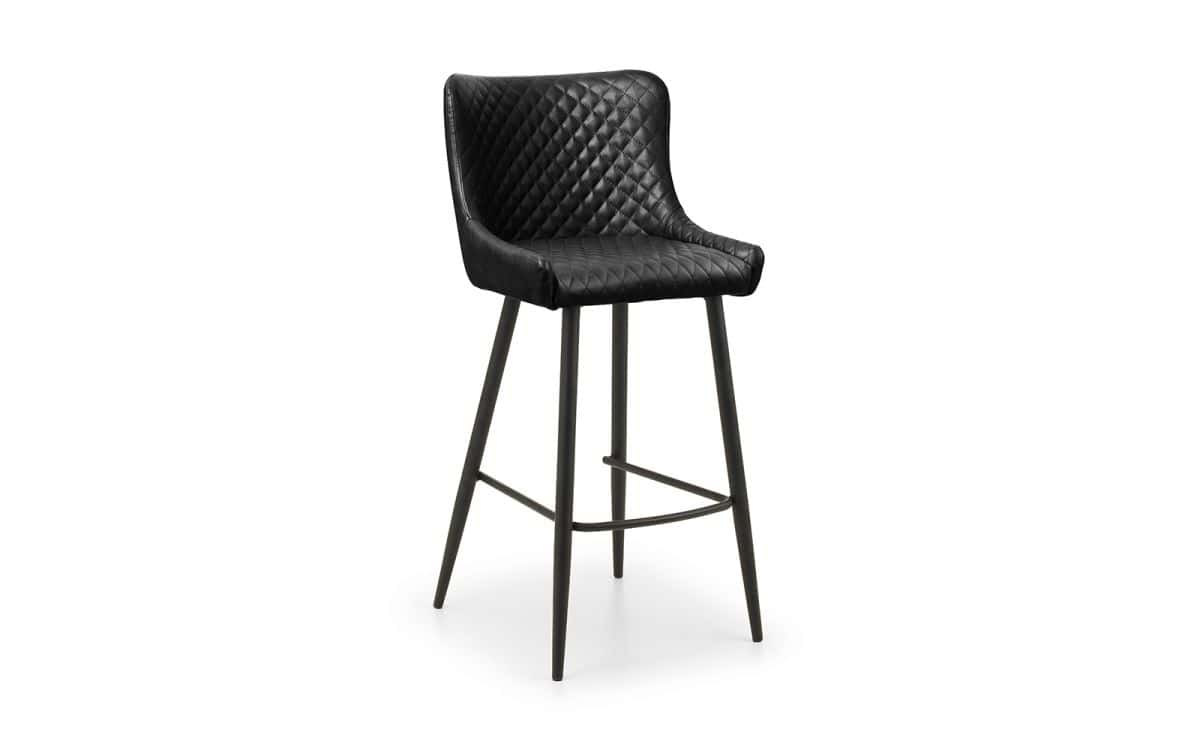 Watson Bar Stool - Black Faux Leather - Image 2