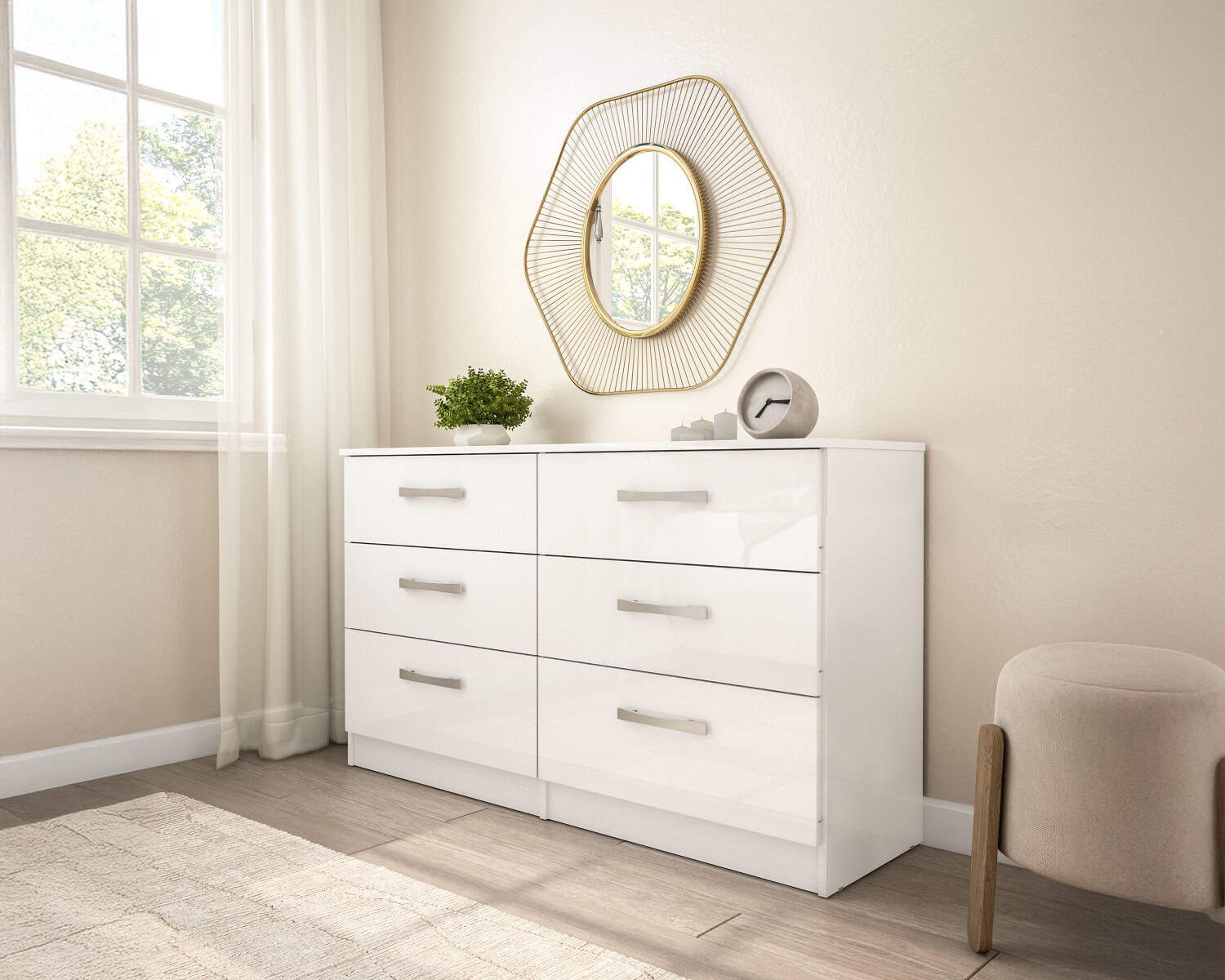 Lynx 6 Drawer Chest - White - Image 3