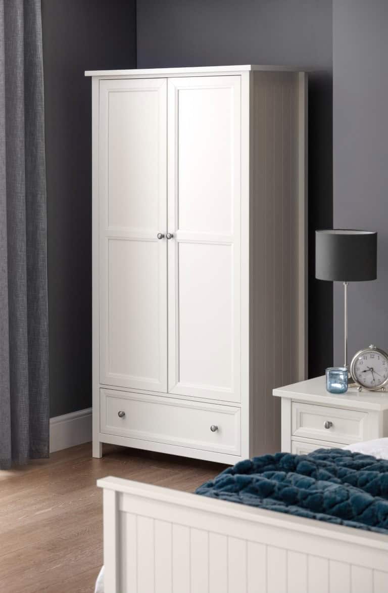 Braid 2 Door Combi Wardrobe - Surf White - Image 3