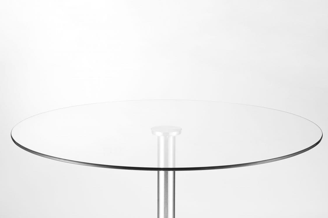 Leonardo Glass Pedestal Table - Chrome - Image 3
