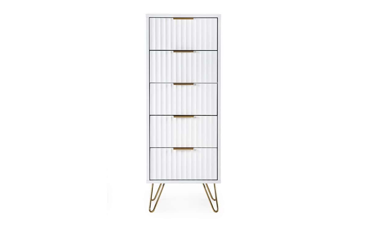 Murphy 5 Drawer Tallboy - Matte White - Image 3