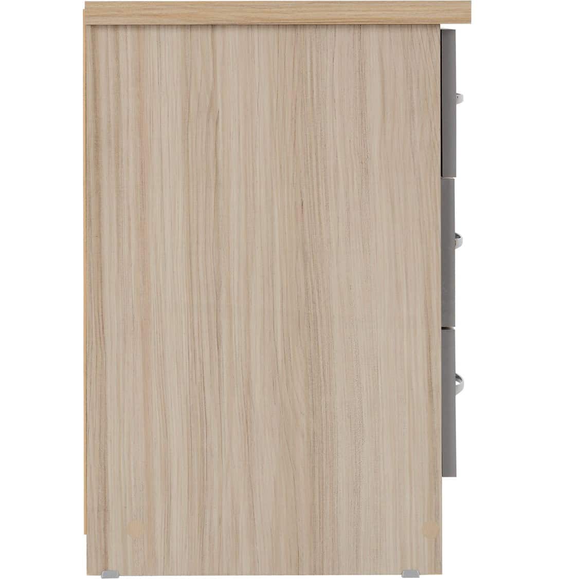 Nevada 3 Drawer Bedside - Grey & Oak - Image 5