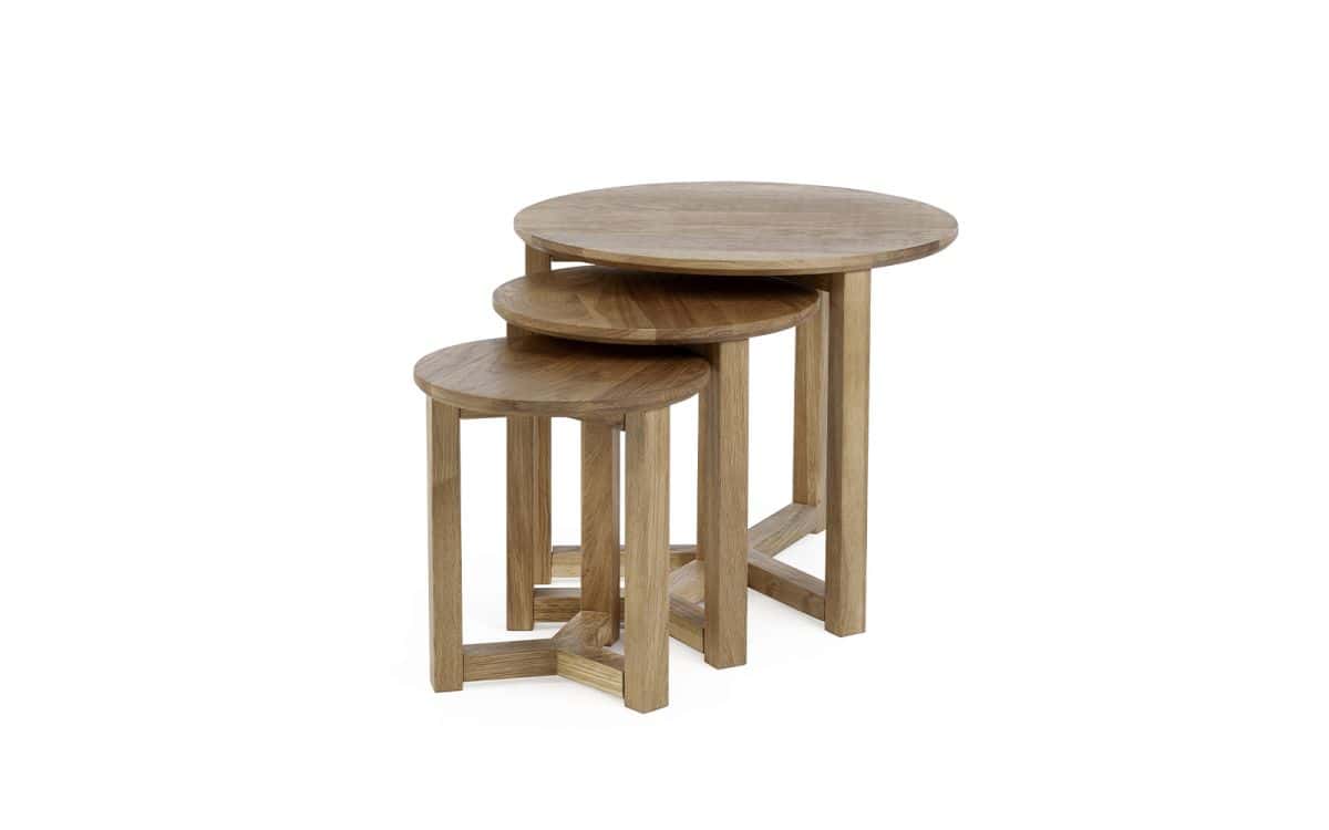 Nidal Nest of Tables - Oak - Image 7