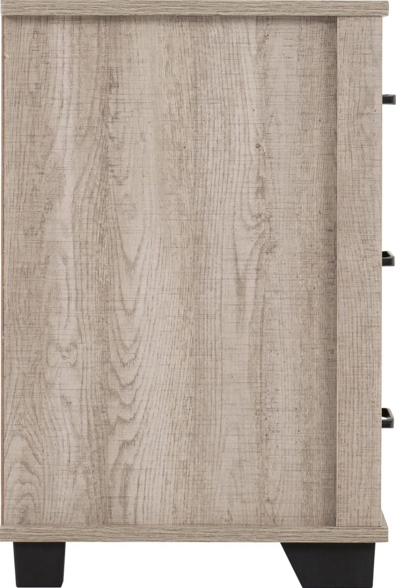 Oliver 3 Drawer Bedside - Light Oak Effect - Image 4