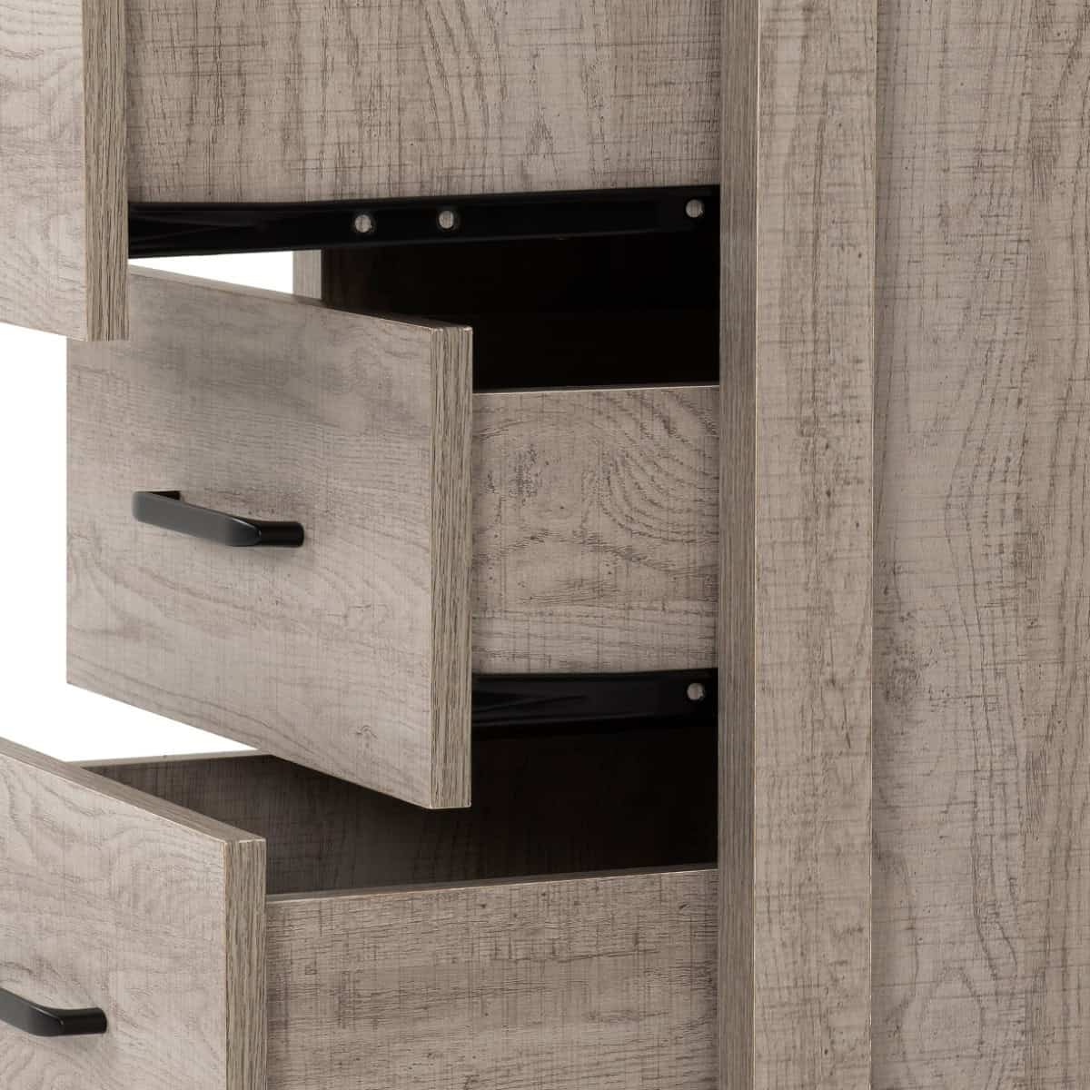 Oliver 3 Drawer Bedside - Light Oak Effect - Image 5