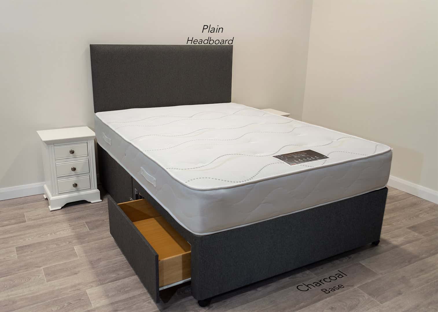 4ft6 Orthocare Mattress with 2 FREE Drawers Base & Headboard