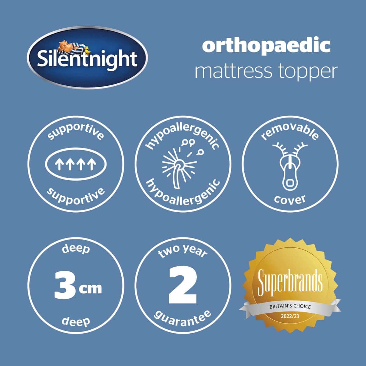Silentnight Orthopedic 3cm Mattress Topper - 5ft King Size - Image 9