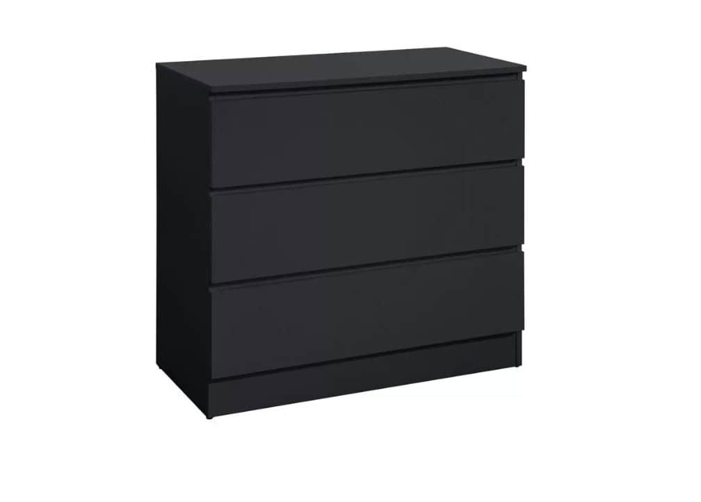 Oslo 3 Drawer Chest - Black - Image 3