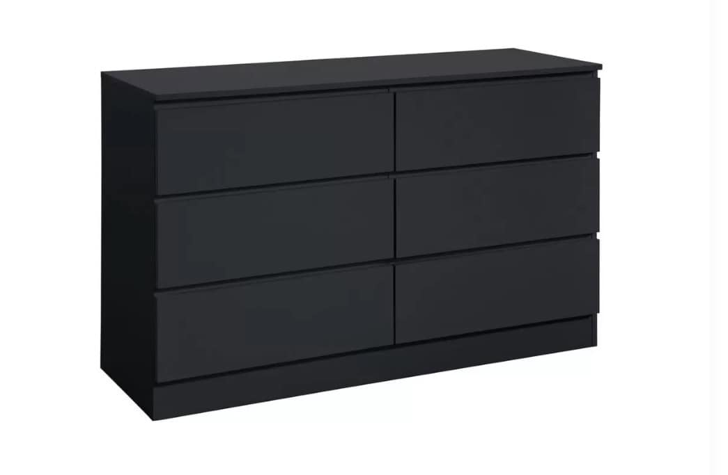 Oslo 6 Drawer Chest - Black - Image 2