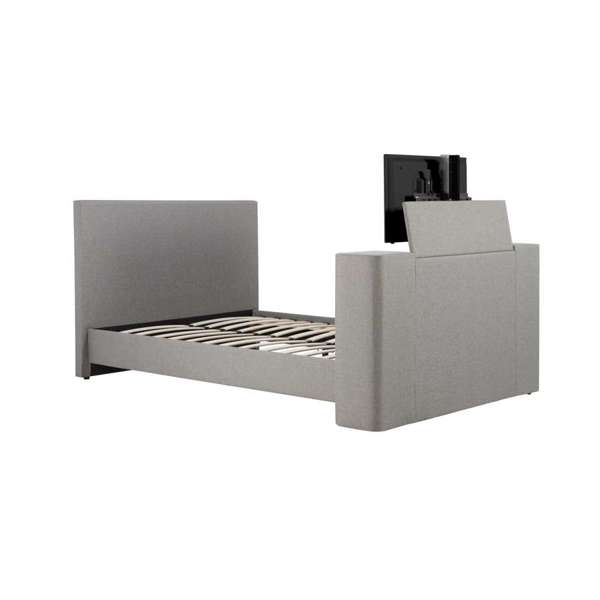 Plaza 4ft6 TV Bed - Grey Fabric - Image 2