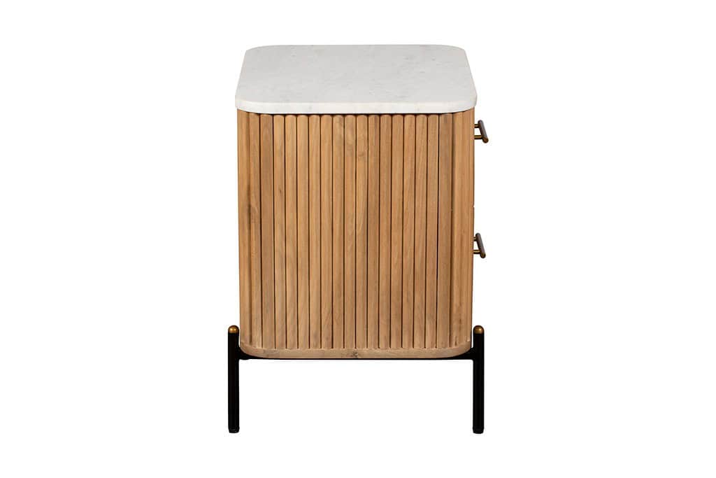 Baker Furniture Reed 2 Drawer Bedside - Mango Wood - Image 3