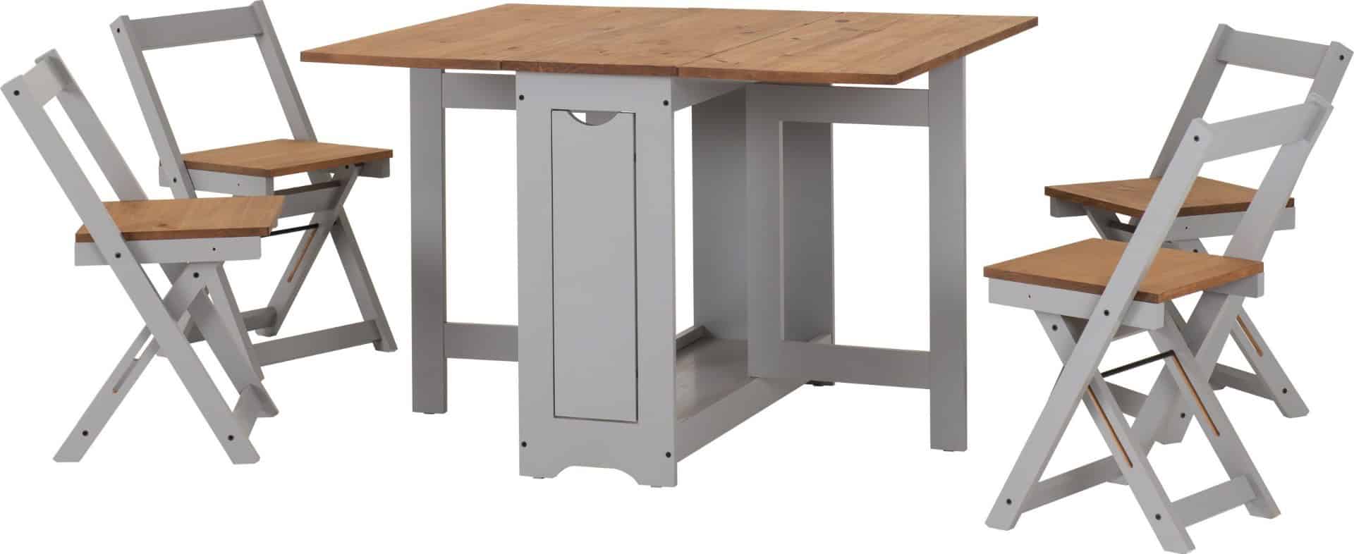 Santos Butterfly Dining Set - Slate Grey/Distressed Waxed Pine - Image 2