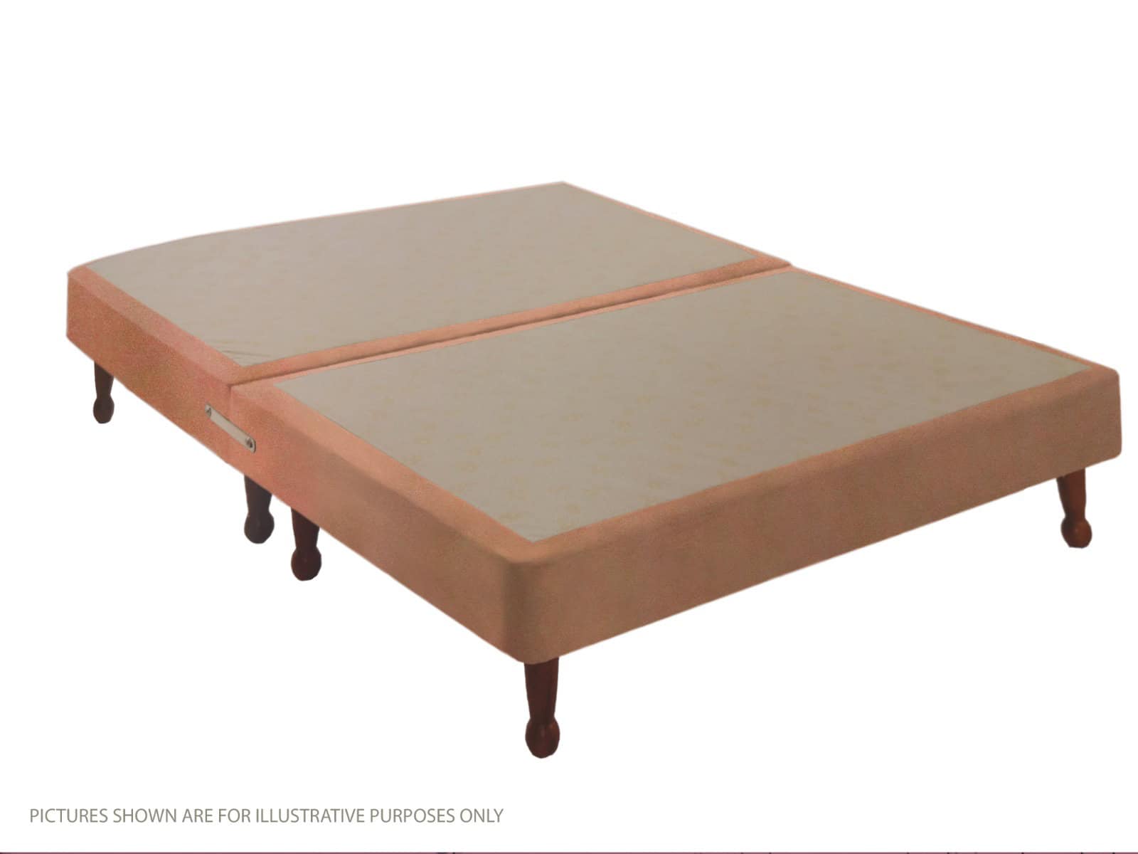 Apollo 5ft Velvet Pink Shallow Divan Base on Legs - Image 2