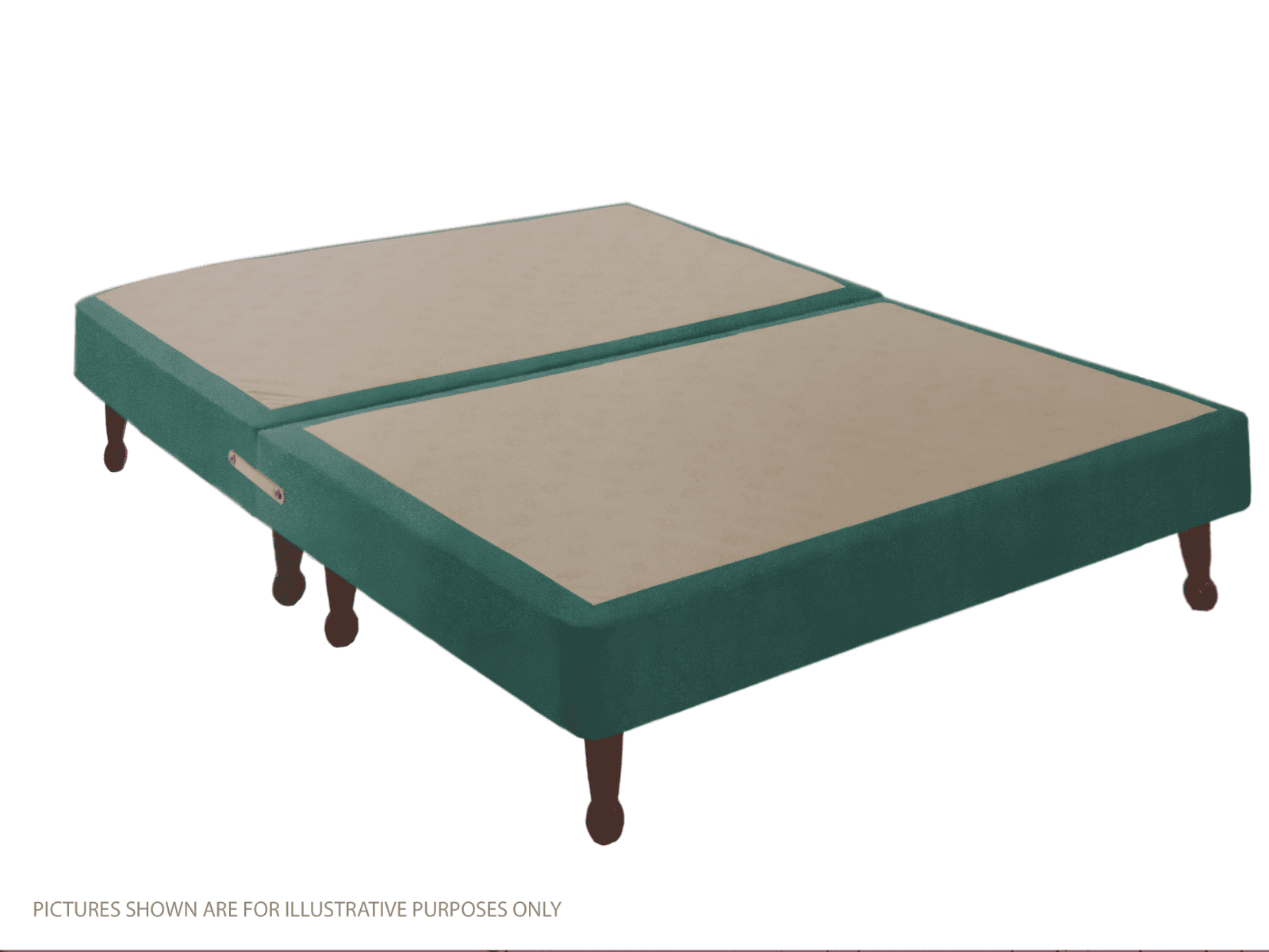 Apollo 6ft Velvet Turquoise Shallow Divan Base on Legs - Image 2