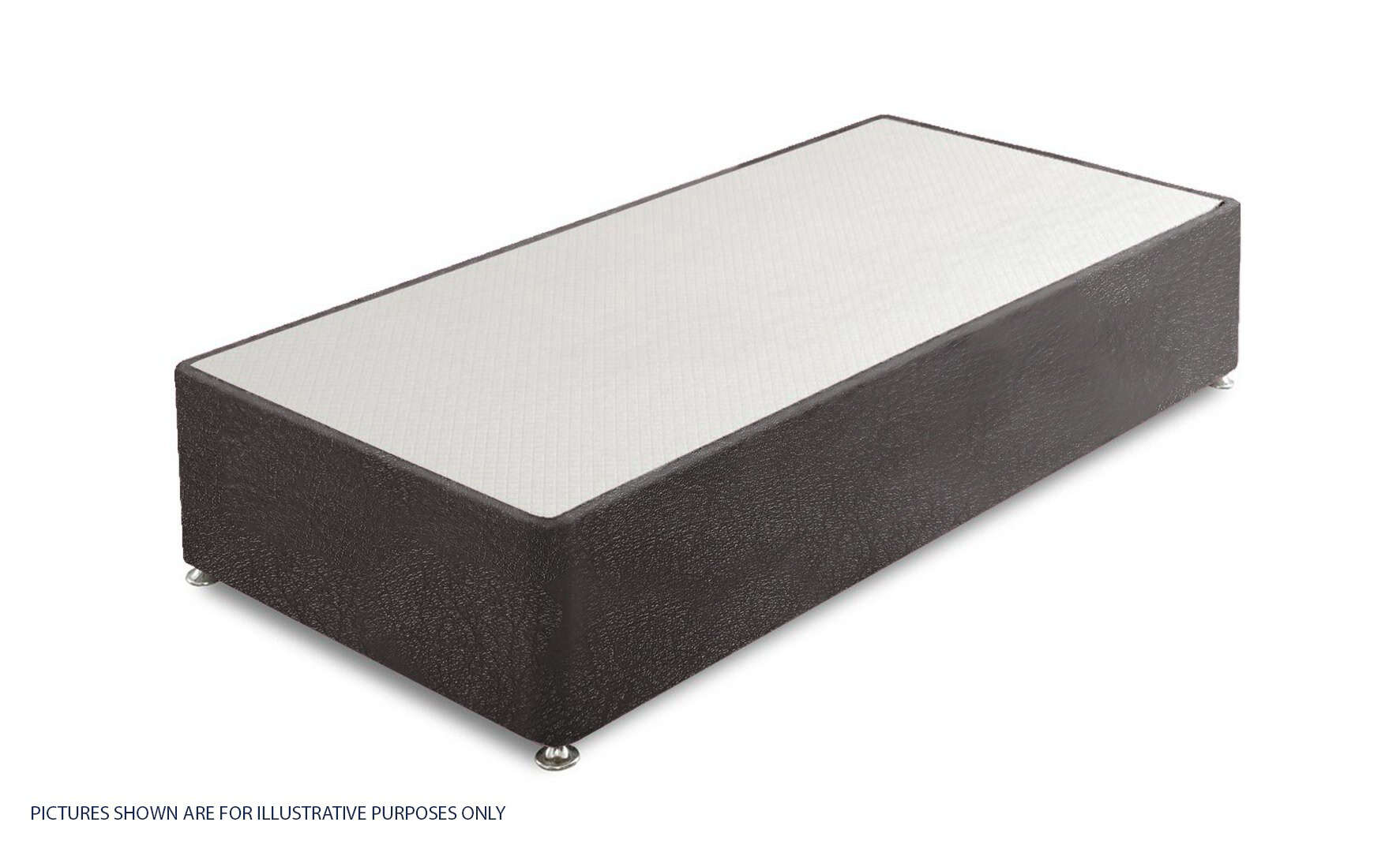 Granada 3ft Divan Base – Black Faux Leather