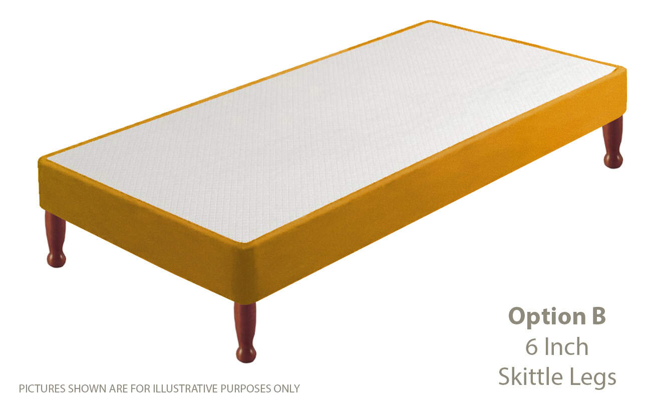 Apollo 2ft6 Velvet Gold Shallow Divan Base on Legs - Image 2