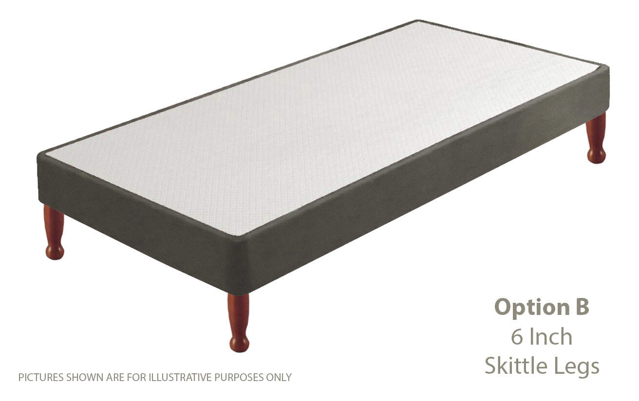 Apollo 2ft6 Velvet Light Grey Shallow Divan Base on Legs - Image 2