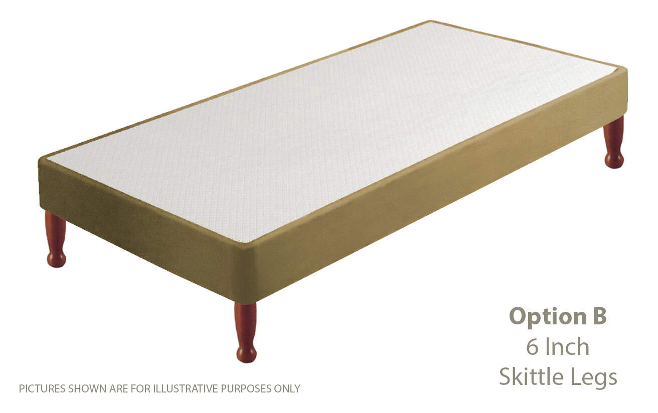 Apollo 3ft Velvet Sand Shallow Divan Base on Legs - Image 2