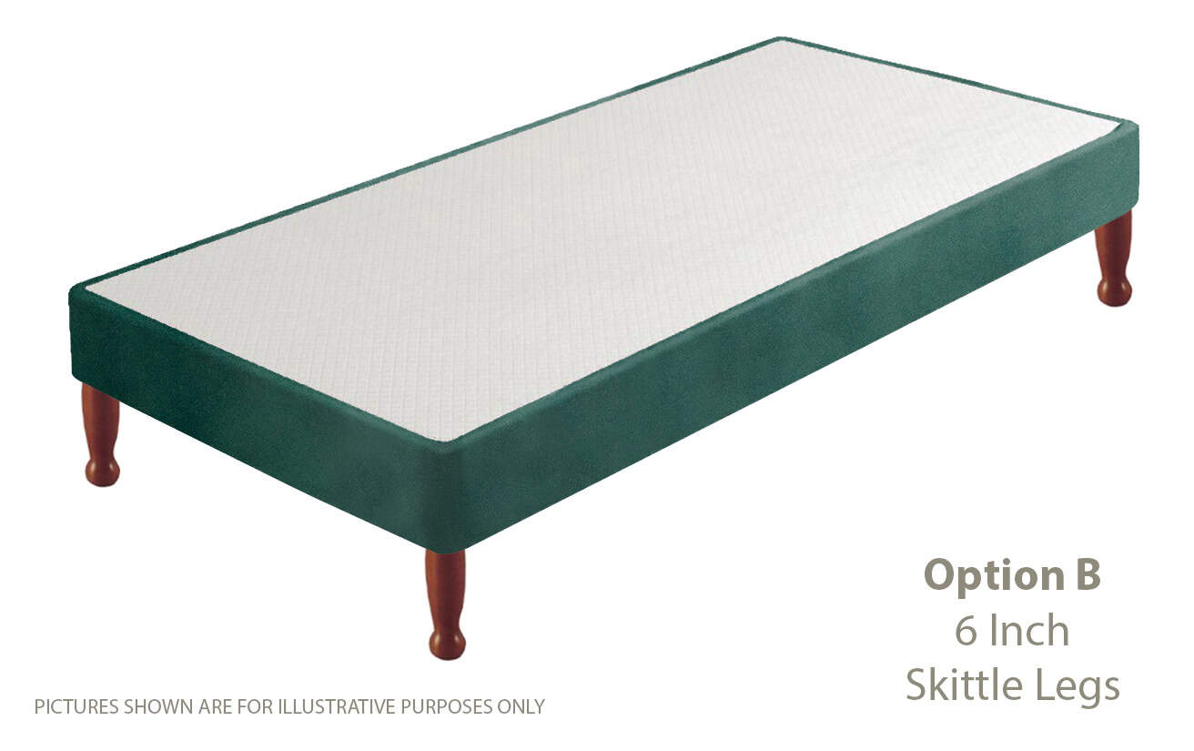 Apollo 2ft6 Velvet Turquoise Shallow Divan Base on Legs - Image 2