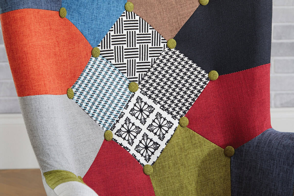 Sloane Patched Fabric Armchair - Image 4