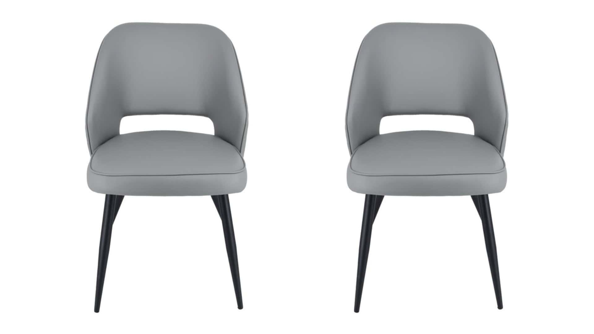 Sutton Chair – Grey Faux Leather (Set of 2)