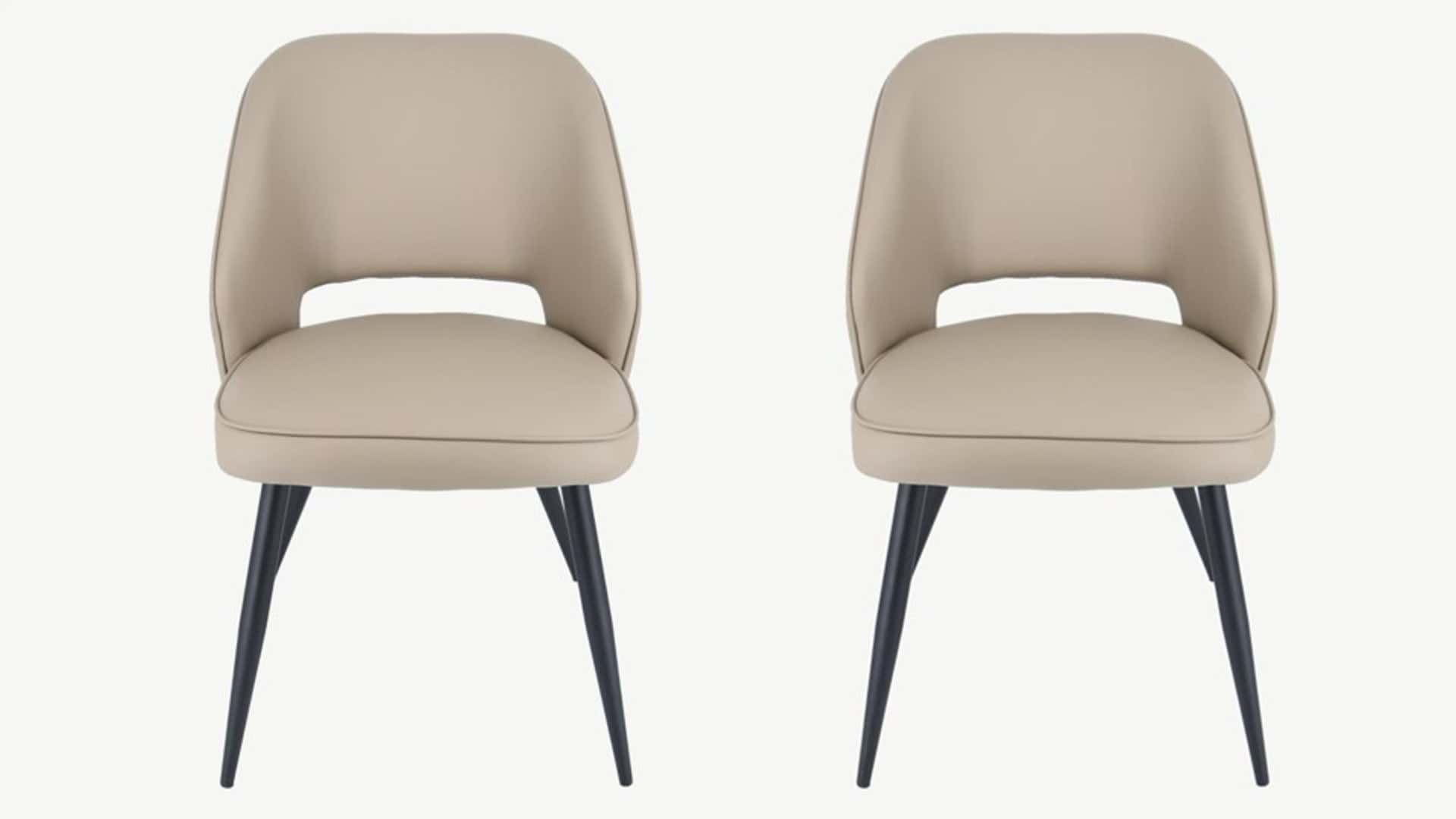 Sutton Chair – Mink Faux Leather (Set of 2)