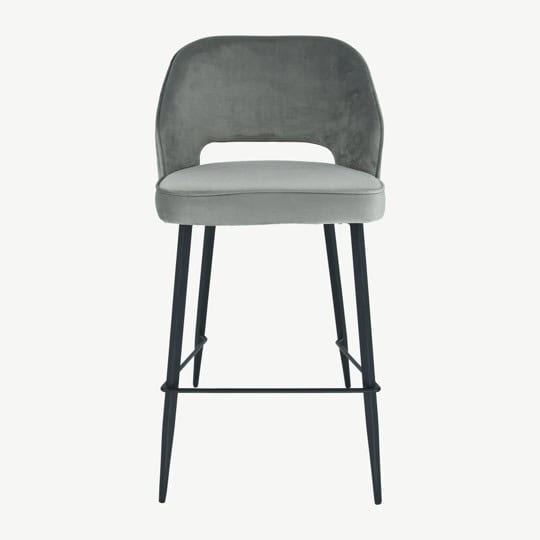 Sutton Stool - Grey Velvet (Set of 2) - Image 2