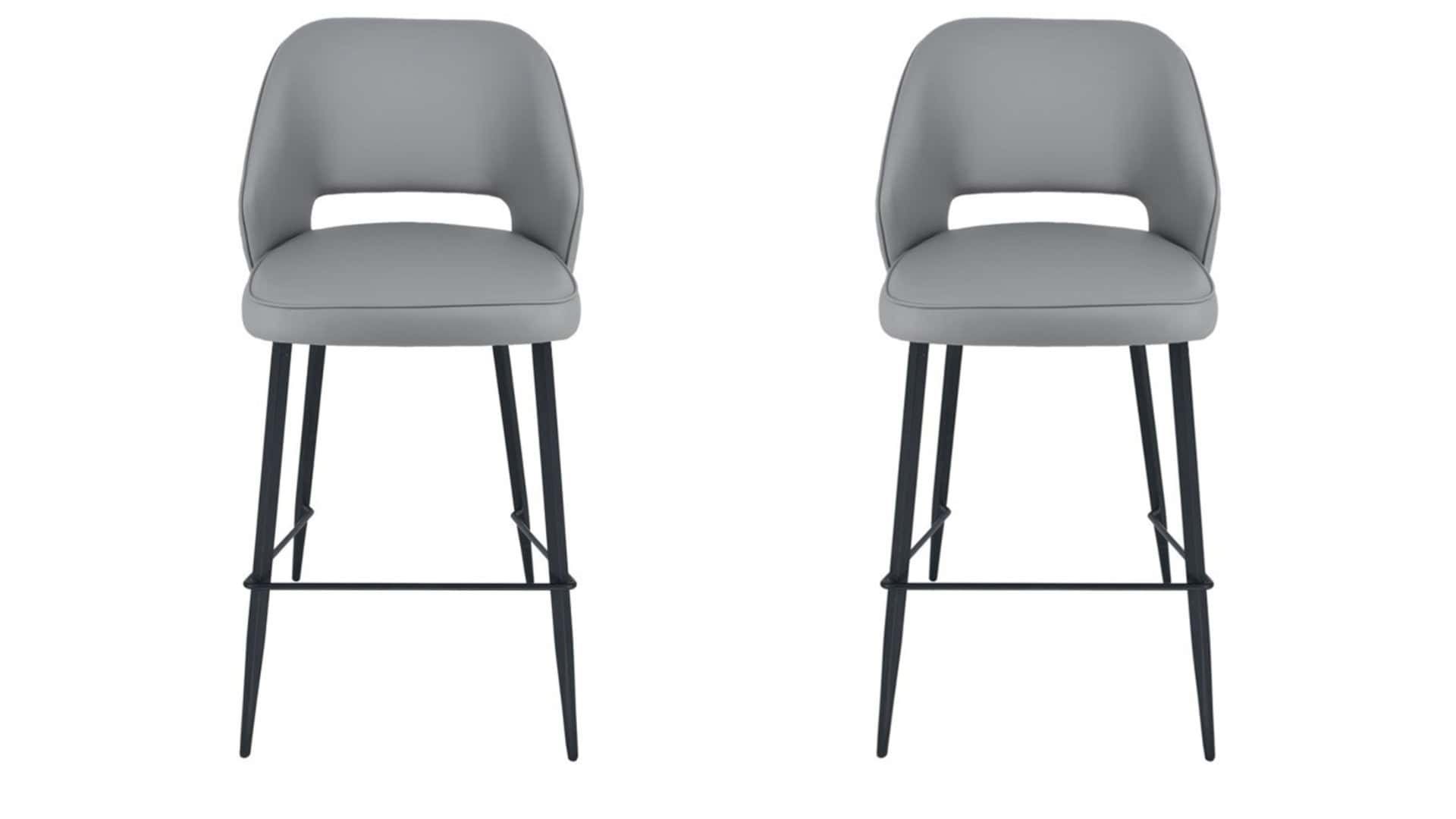 Sutton Stool – Grey Faux Leather (Set of 2)