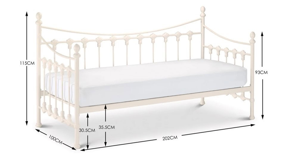 3ft Louis Day Bed with Trundle - Eggshell White - Image 6