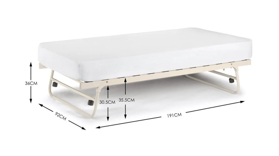 3ft Louis Day Bed with Trundle - Eggshell White - Image 7