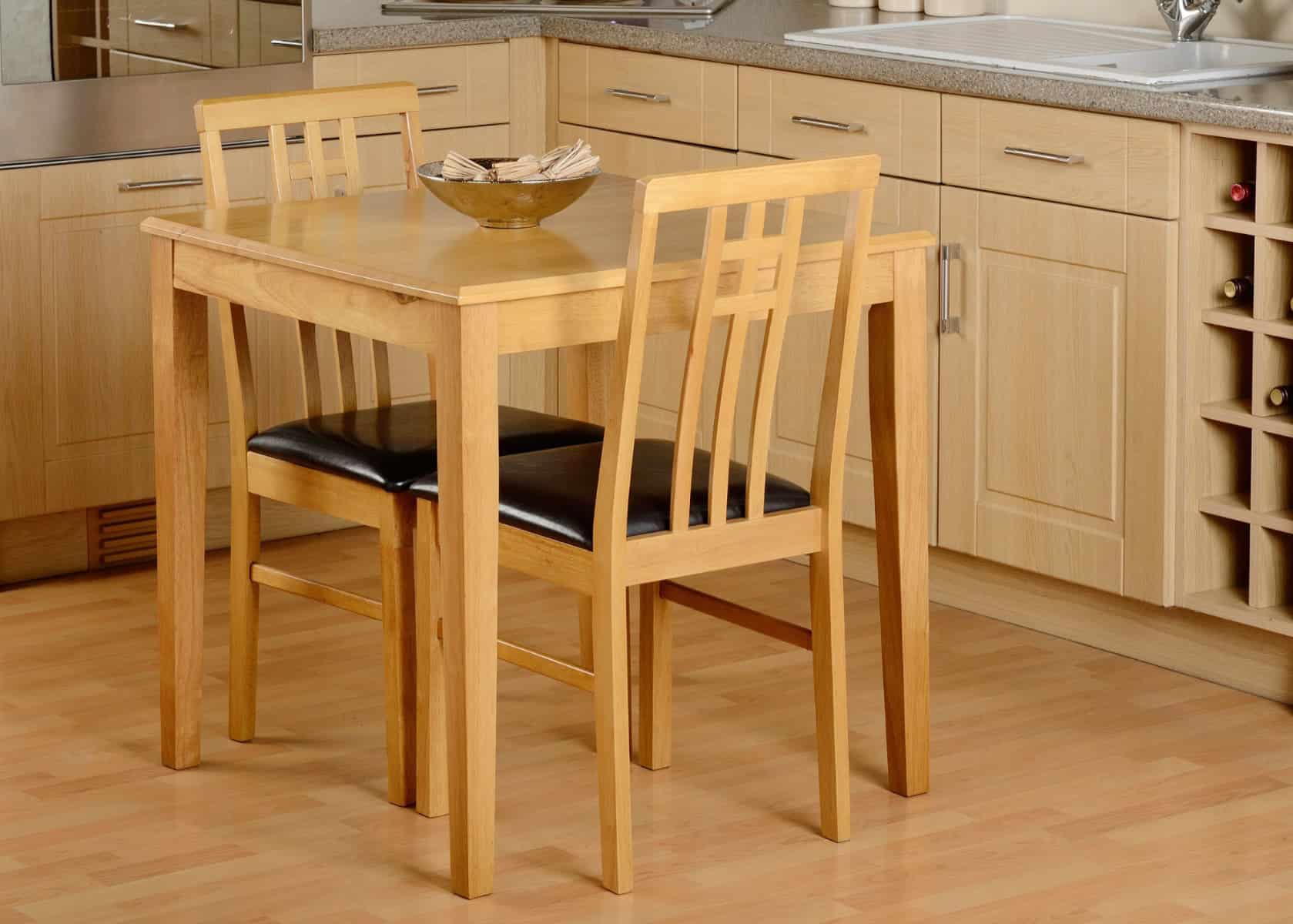 Vienna Dining Set - Medium Oak/Brown Faux Leather - Image 2