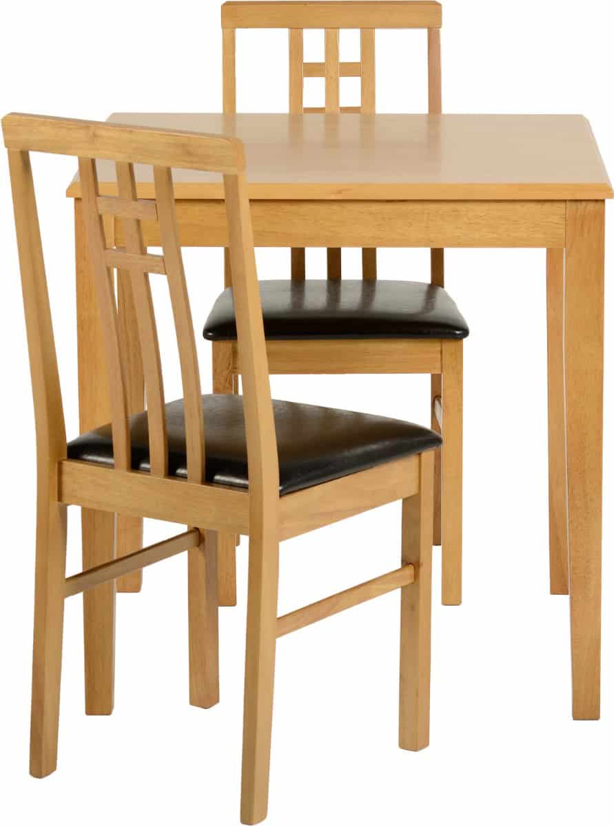 Vienna Dining Set - Medium Oak/Brown Faux Leather - Image 3