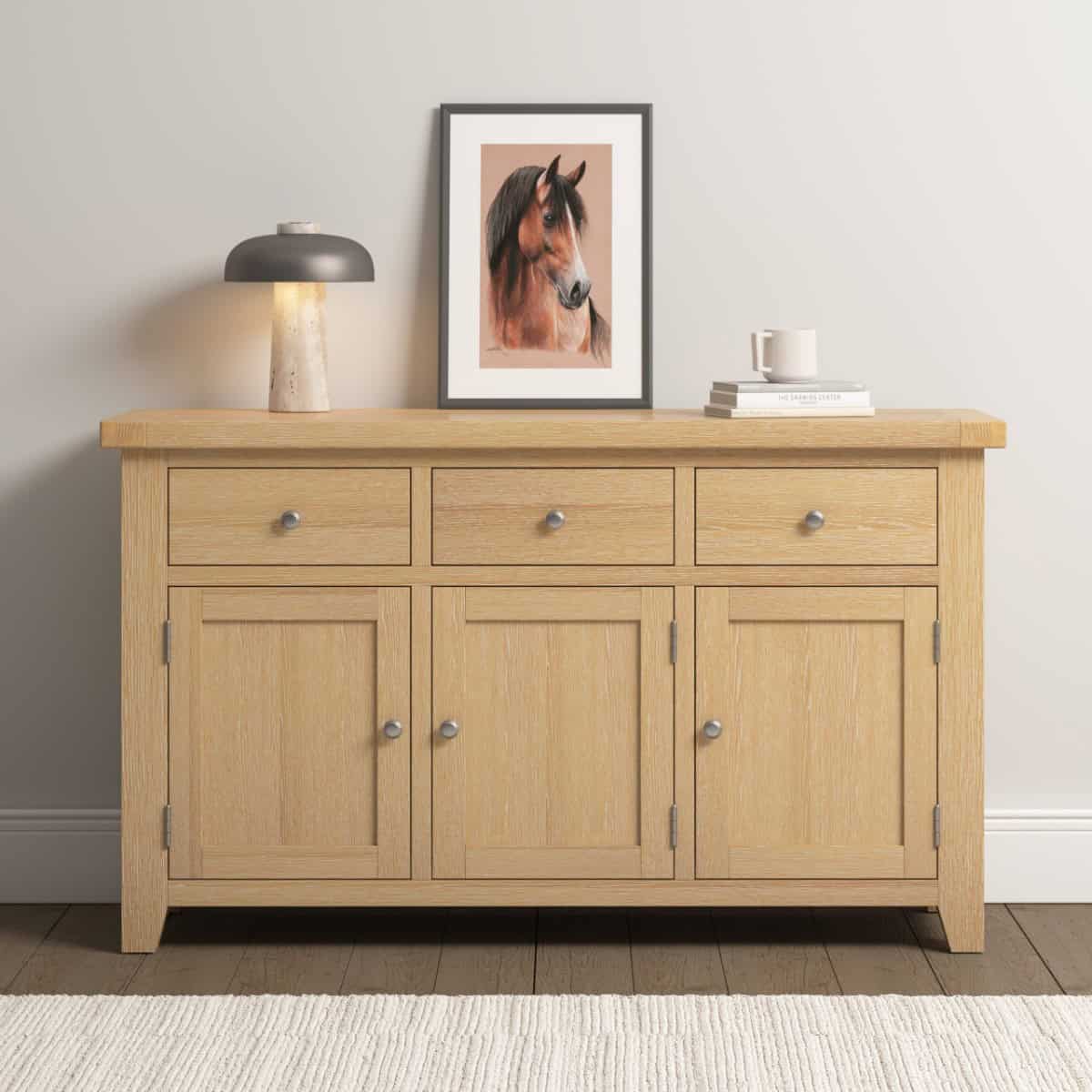 Windsor 3 Door 3 Drawer Sideboard – Natural Oak