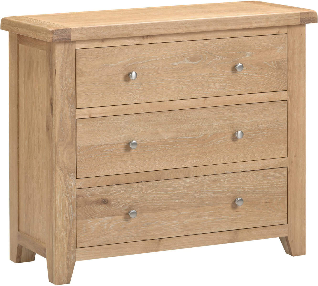 Windsor 3 Drawer Chest - Natural Oak - Image 2