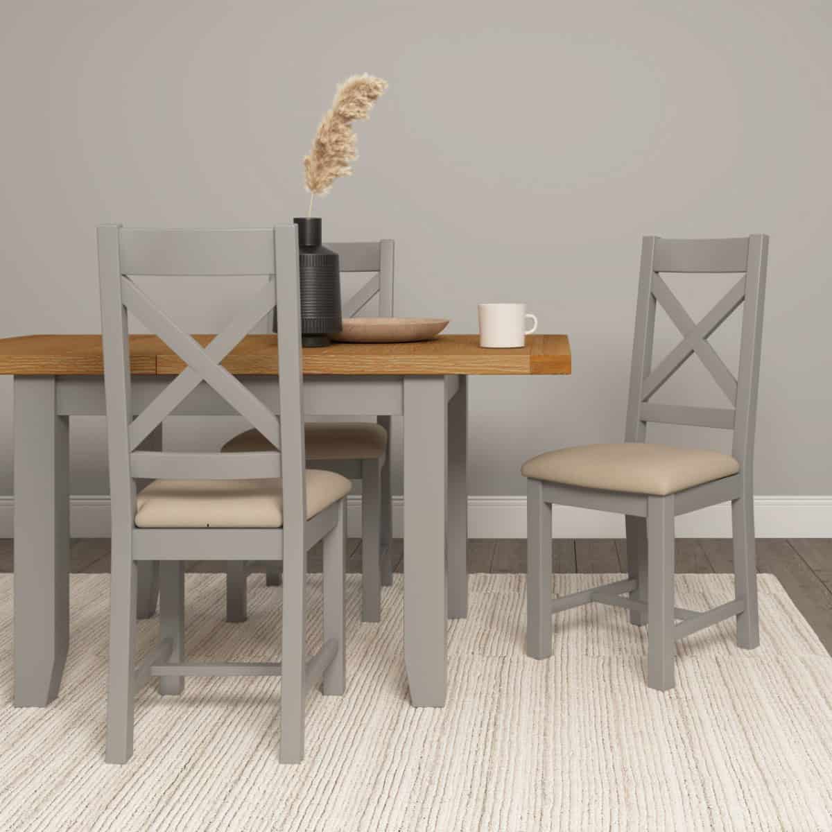 Windsor Extending Dining Table – Pebble Grey