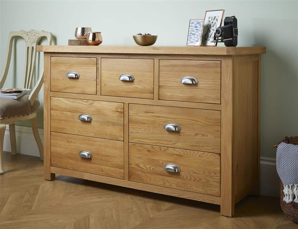 Woburn 4+3 Chest of Drawers - Oak - Image 2