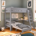 Kids Avenue Estella Grey Highsleeper with Corner Desk and Silver Futon - Image 2