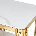 Belini End Table - Sintered Stone & Gold - Image 3