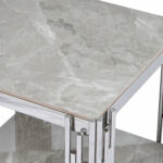 Belini End Table - Sintered Stone & Stainless Steel - Image 4