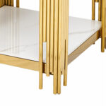 Belini End Table - Sintered Stone & Gold - Image 5